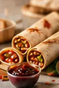Chicken Paratha Roll with Khubani Ki Chutney