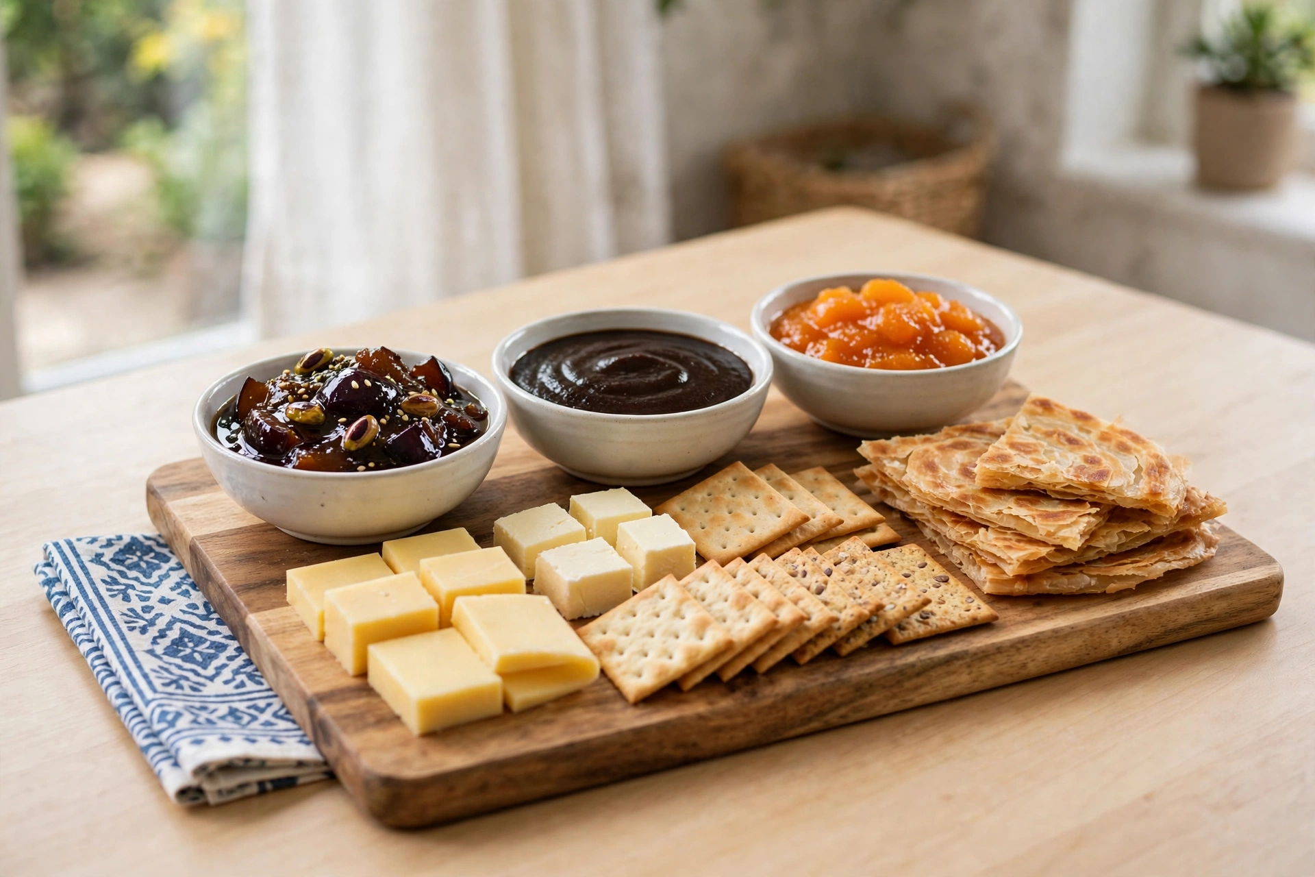 Tea-Time Cheese Board with Three Chutneys